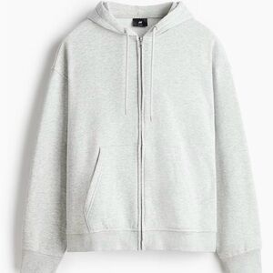 H&M Light Gray Zip-Up Hoodie